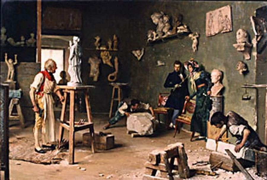 Nello studio dello scultore - Museo Borgogna, Vercell